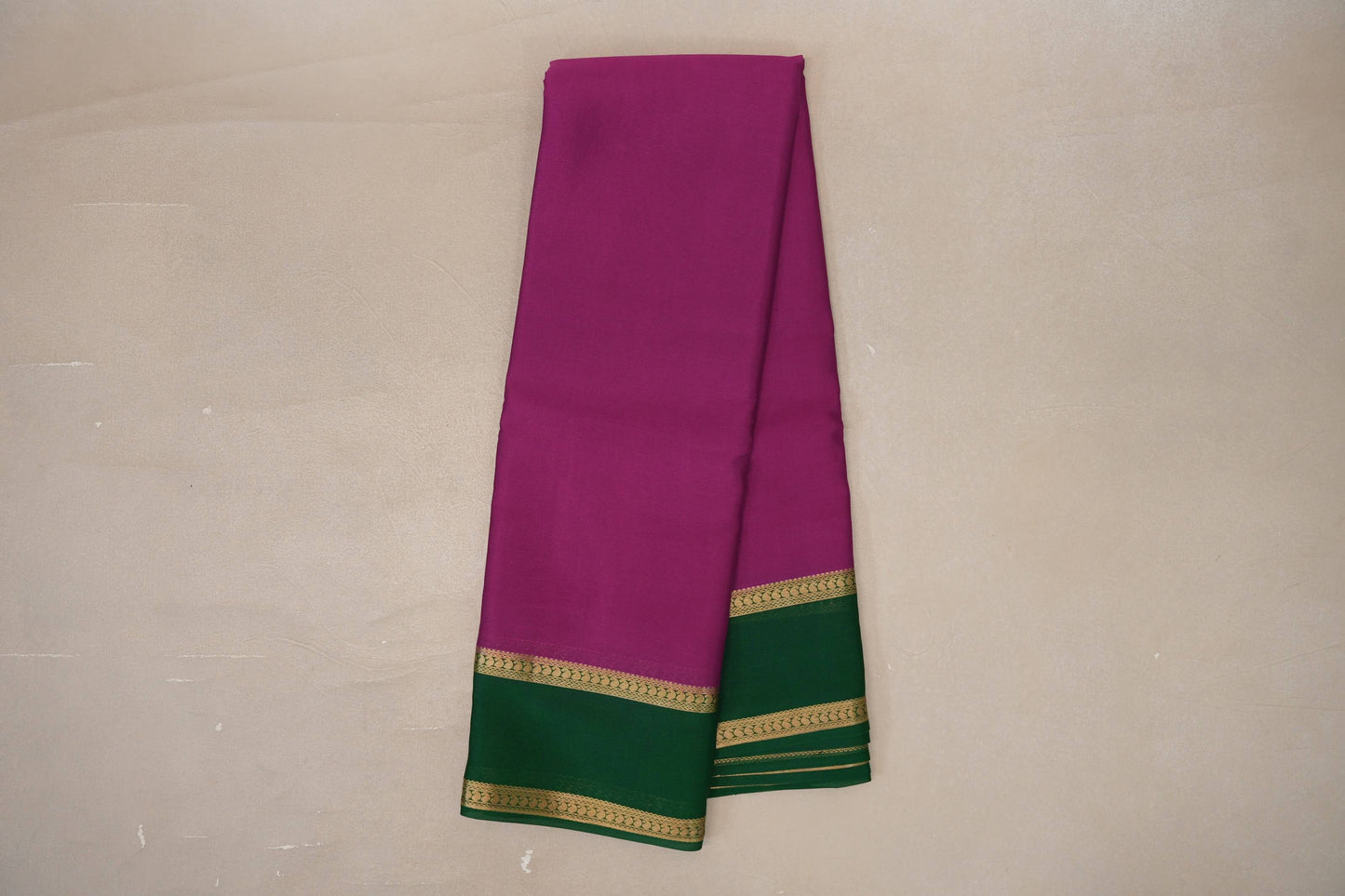 Magenta with Emerald green borders Mysore Silk Saree SS9492