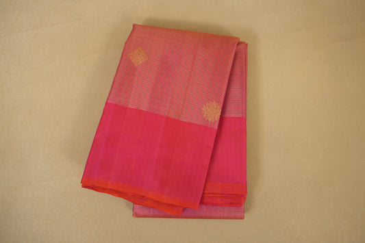 Pinkish Orange Vaira Oosi Vintage Kanjivaram Silk Saree