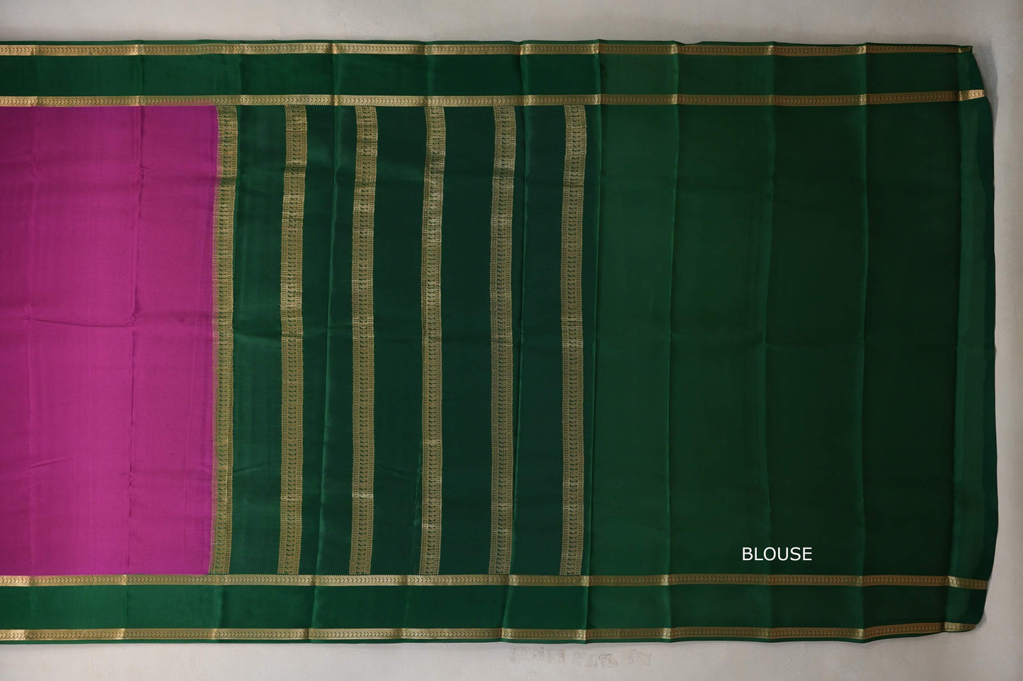 Magenta with Emerald green borders Mysore Silk Saree SS9492