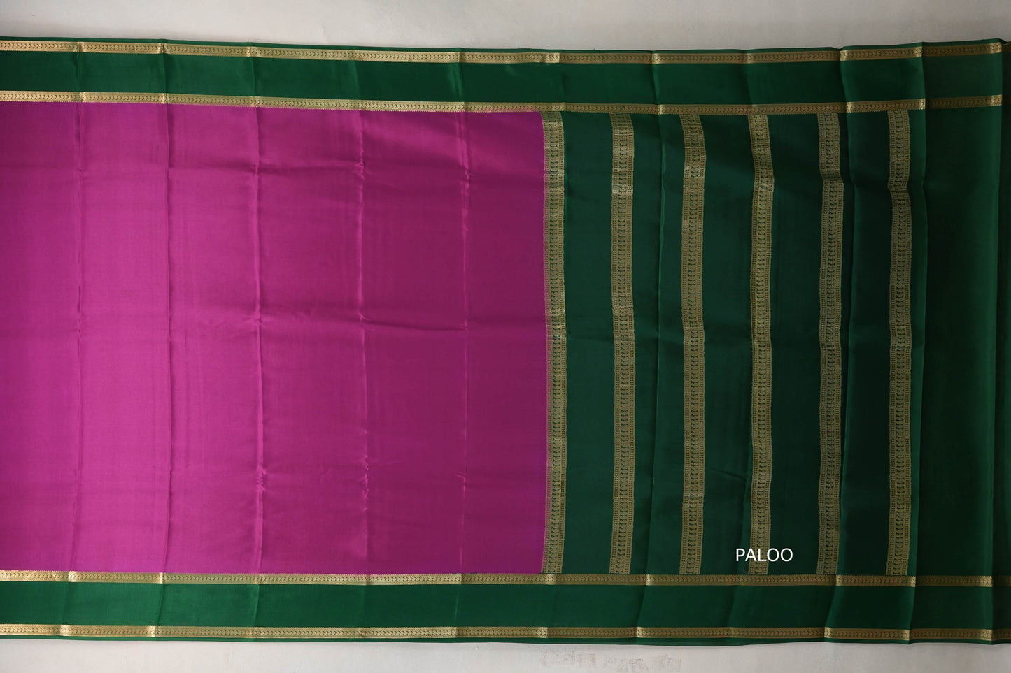 Magenta with Emerald green borders Mysore Silk Saree SS9492