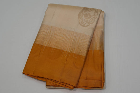 Off white light weight kanchipuram silk saree