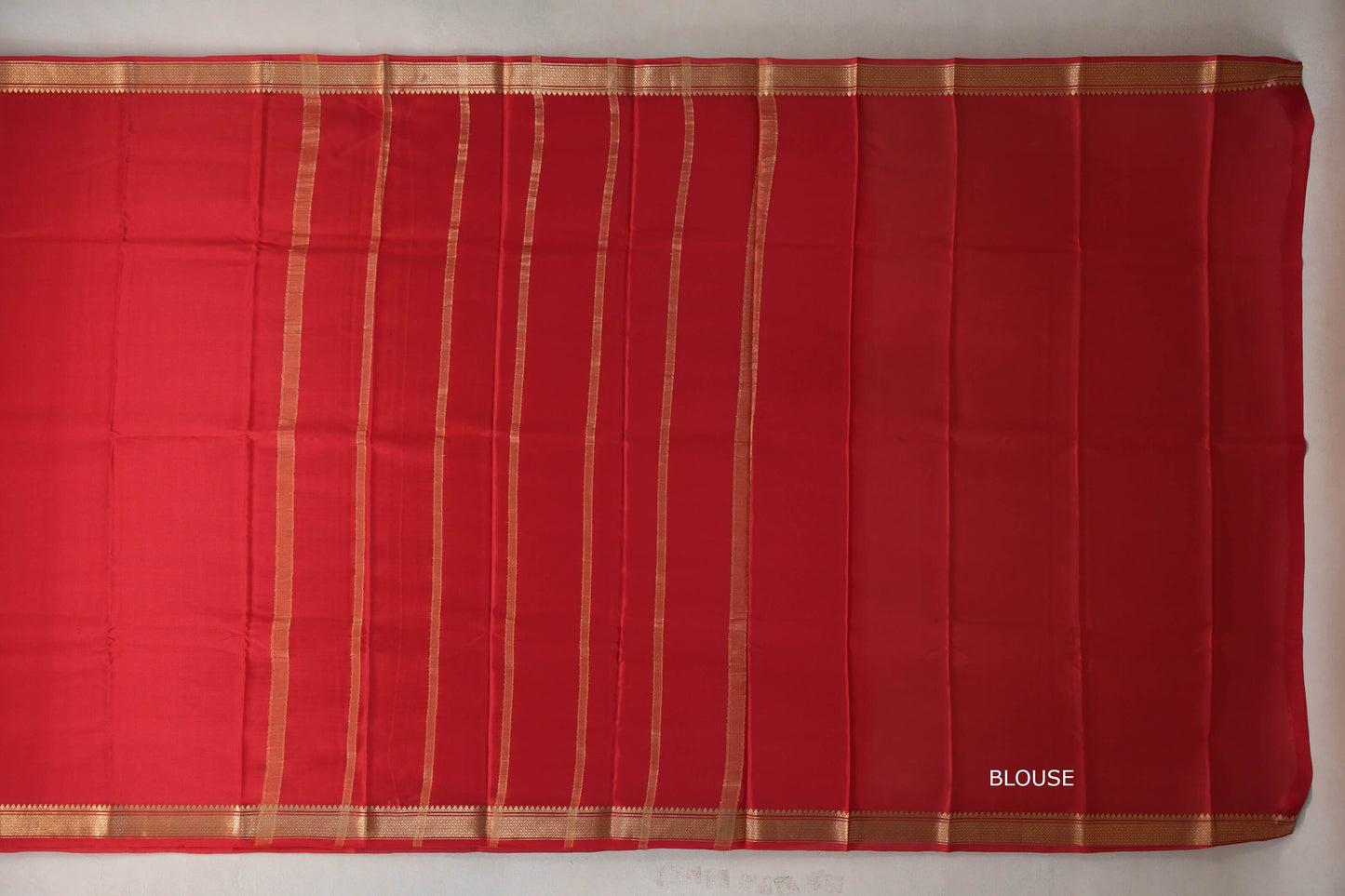 Bright Red with self borders Mysore Silk Saree SS9494