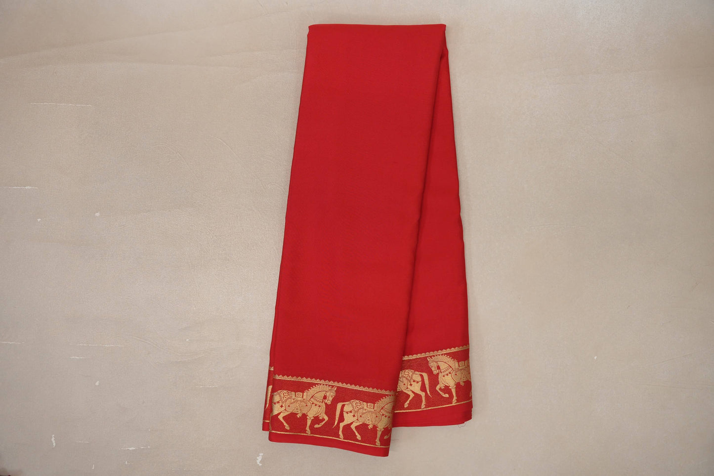 Bright Red Mysore Silk Saree SS9496