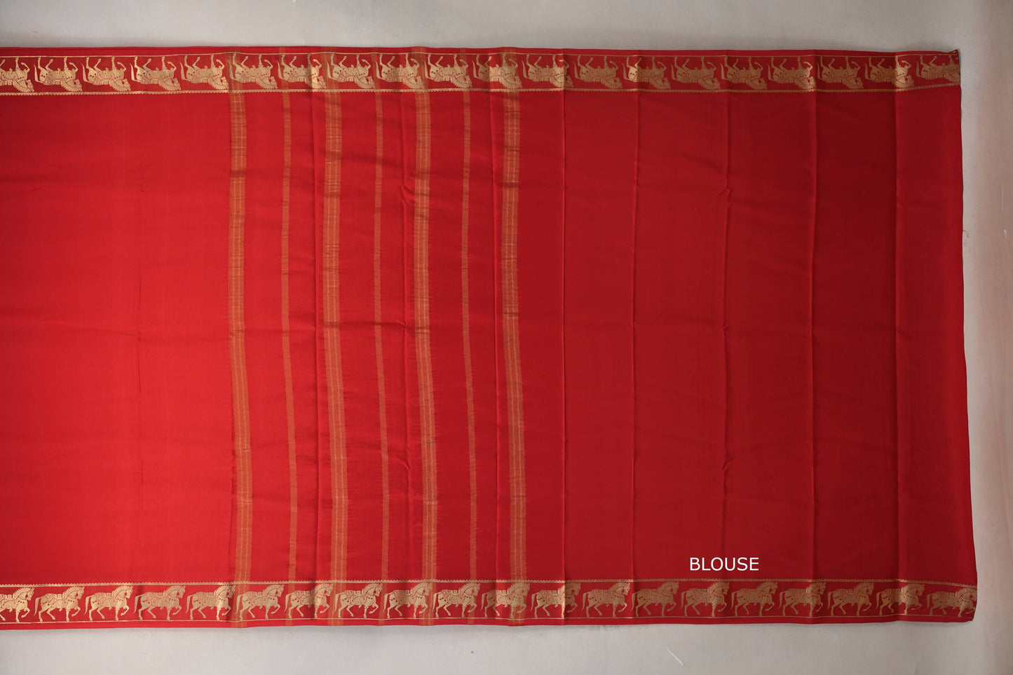 Bright Red Mysore Silk Saree SS9496