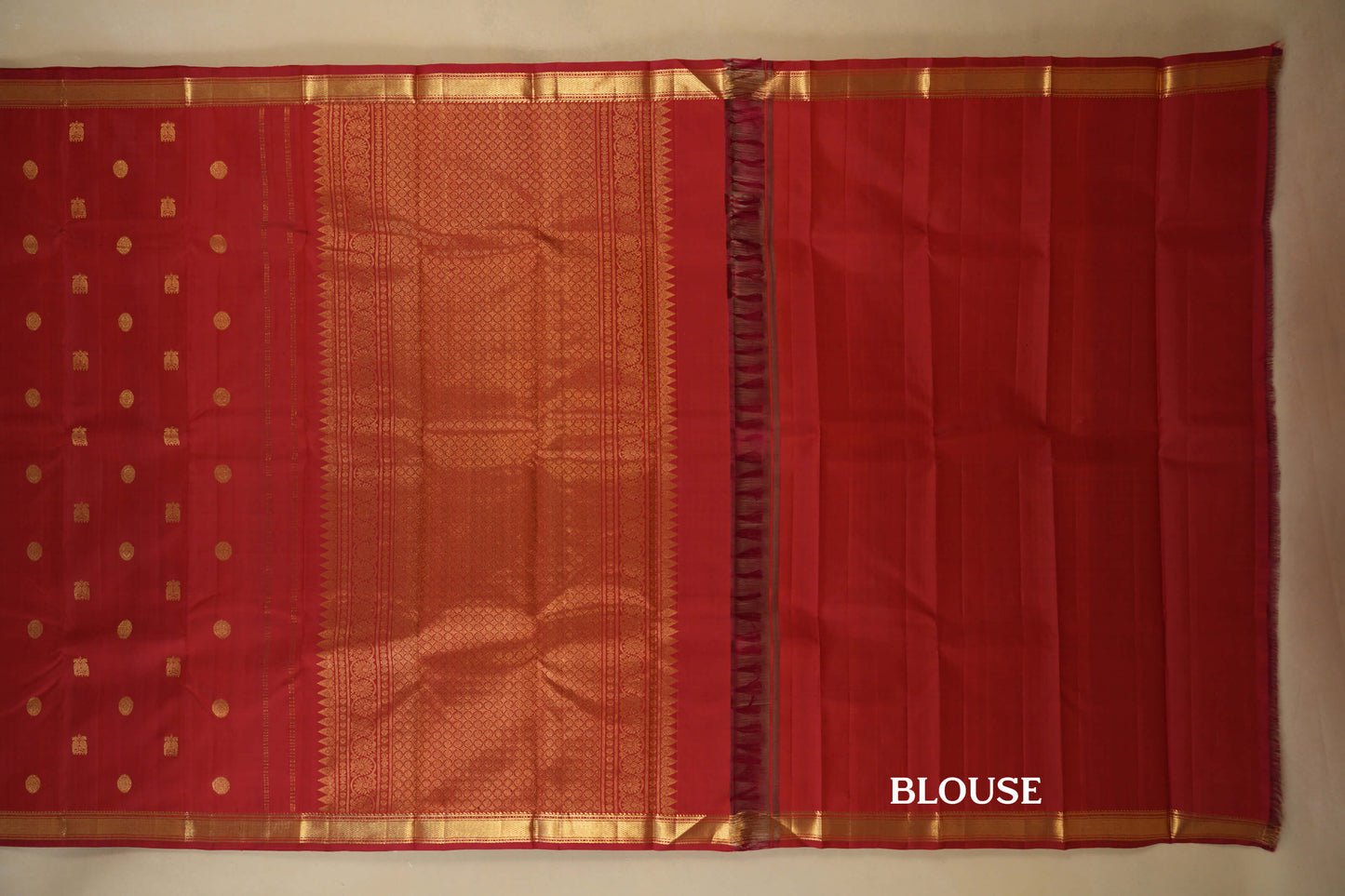 Red Vintage Kanjivaram Silk Saree blouse