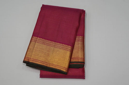 Dark pink kanchipuram silk saree