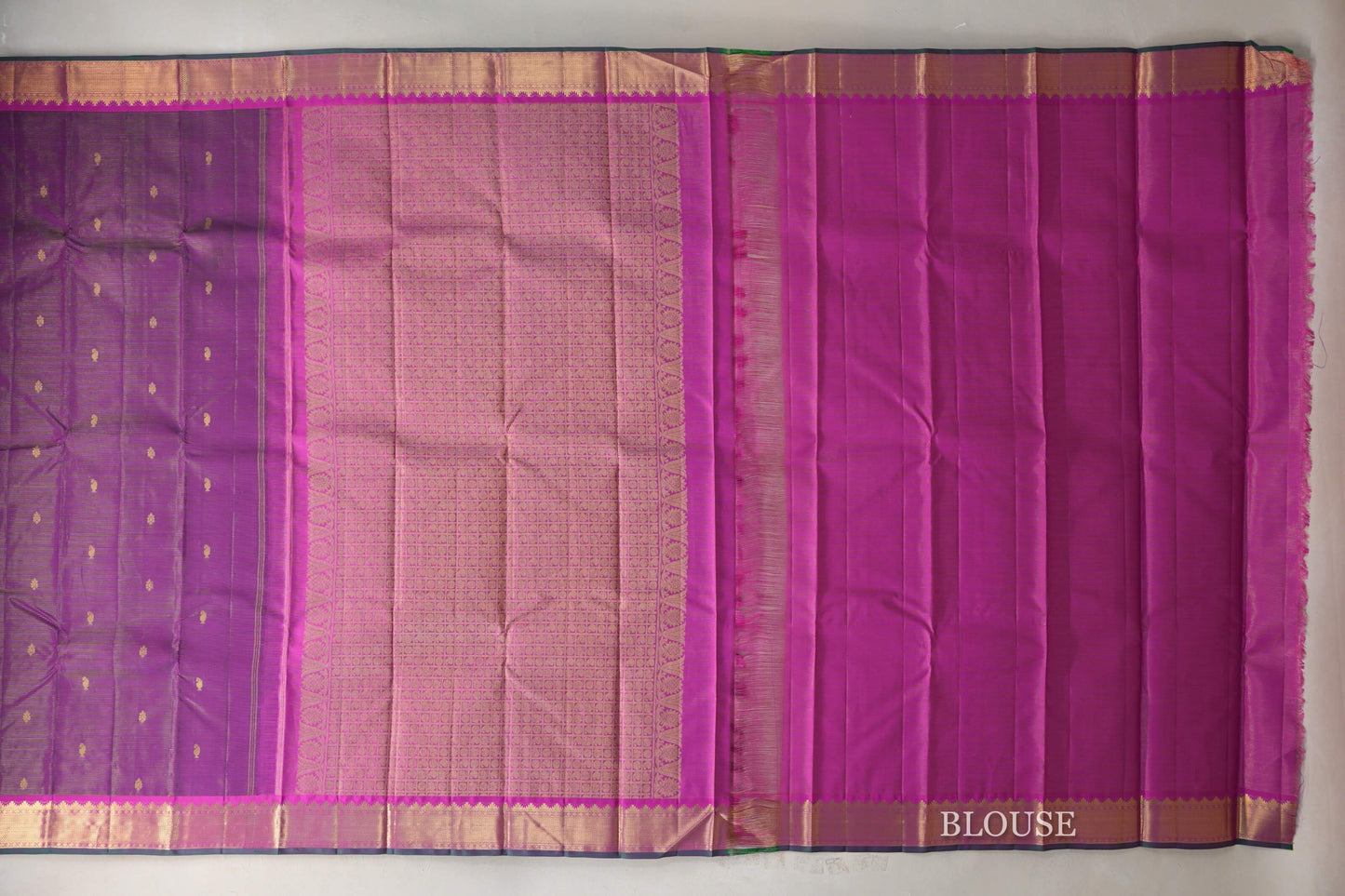 Deep Magenta Vintage Kanjivaram Silk Saree blouse