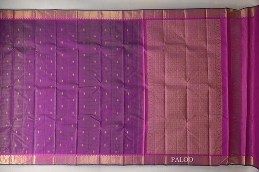 Deep Magenta Vintage Kanjivaram Silk Saree paloo