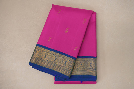 folded Magenta Kanjivaram Silk Saree
