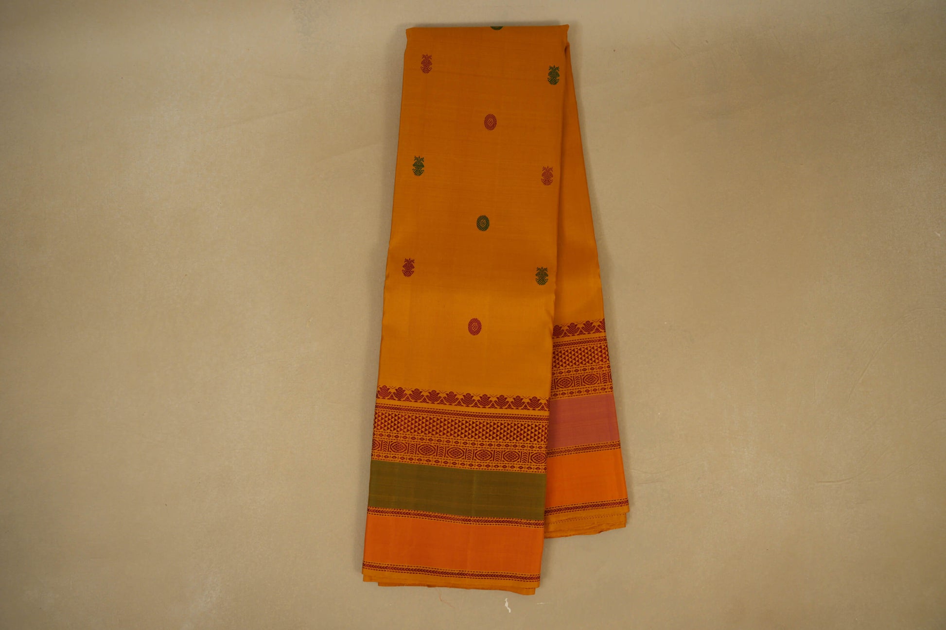 Online Mustard Vintage Kanjivaram Silk Saree