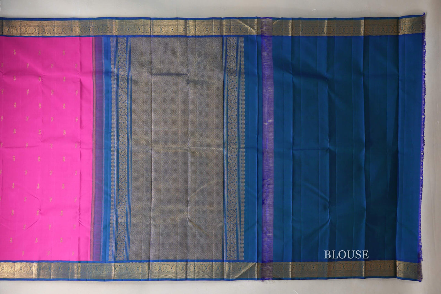 Magenta Kanjivaram Silk Saree blouse