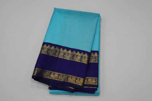 Sky blue kanchipuram silk saree