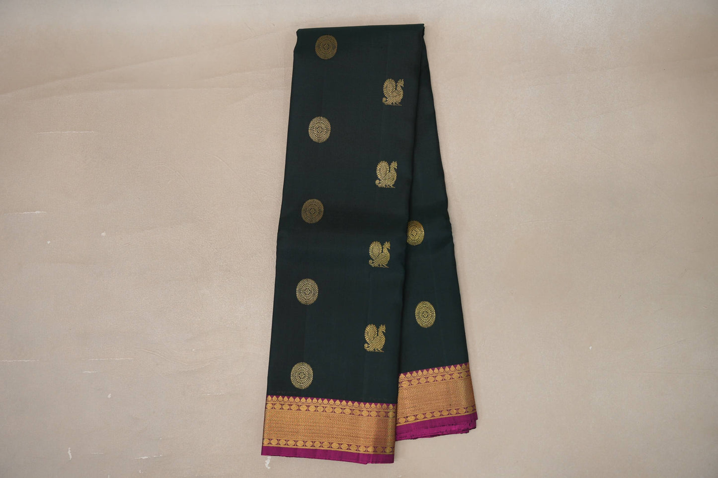 Deep Bottle Green Kanjivaram Silk Saree online