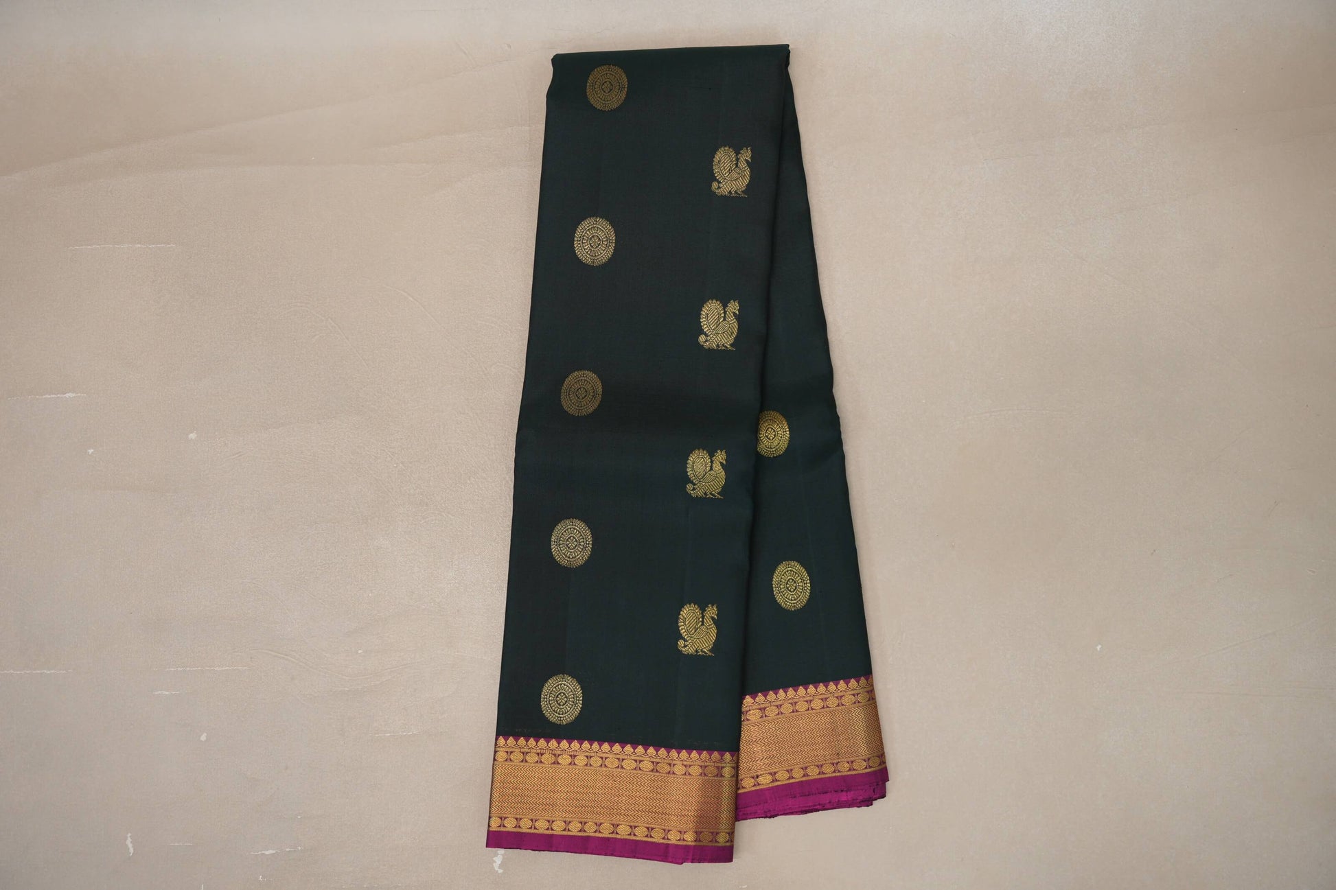 Deep Bottle Green Kanjivaram Silk Saree online