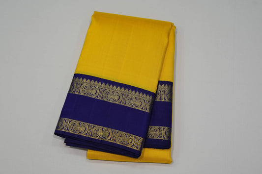 Yellow kanchipuram silk saree