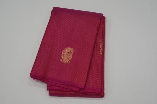 Dark pink kanchipuram silk saree