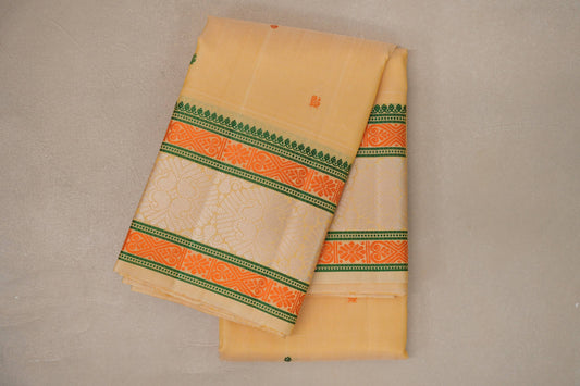 Light Yellow Thread Woven Kanjivaram Silk Saree
