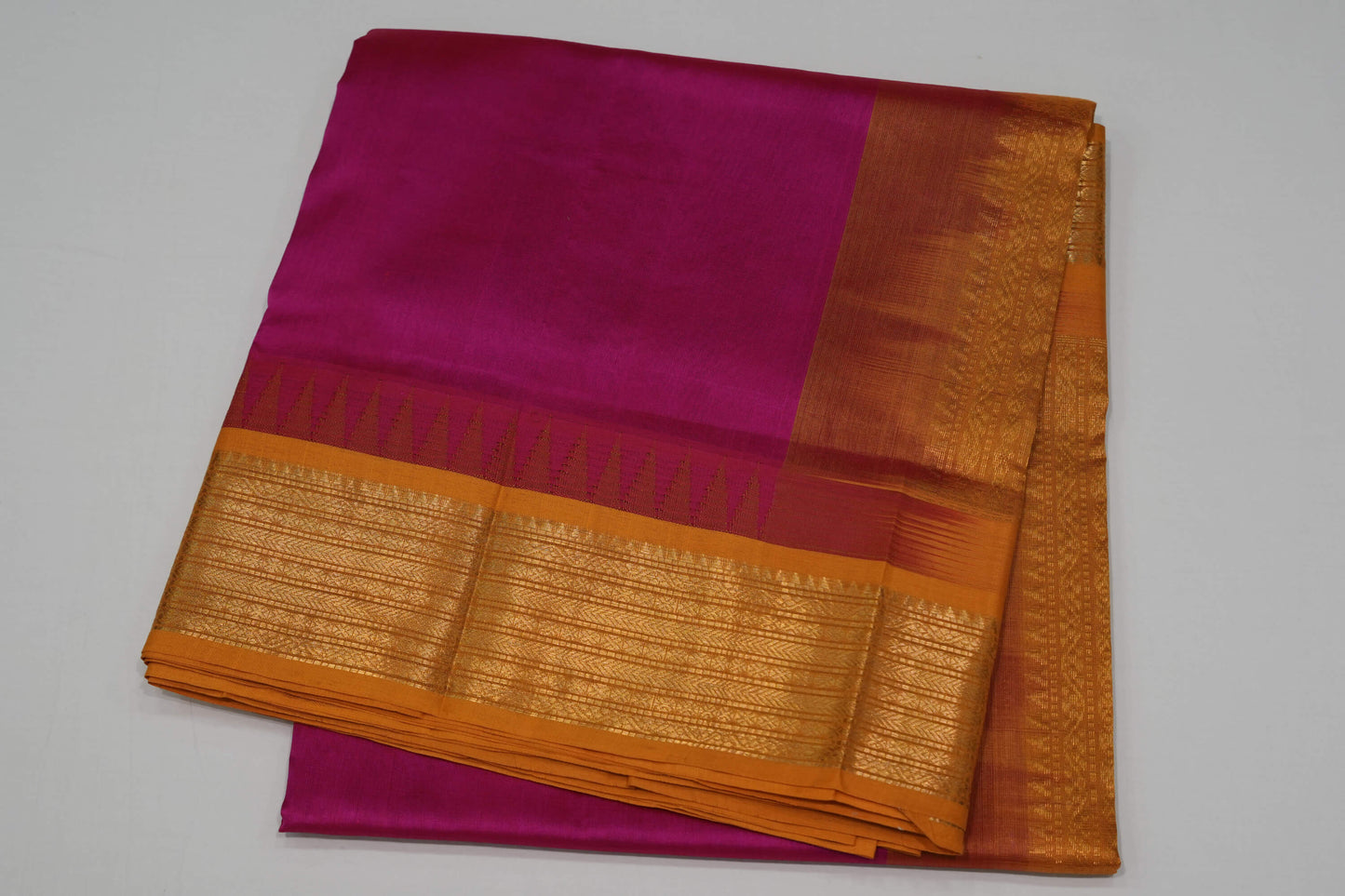 Pink silk cotton saree