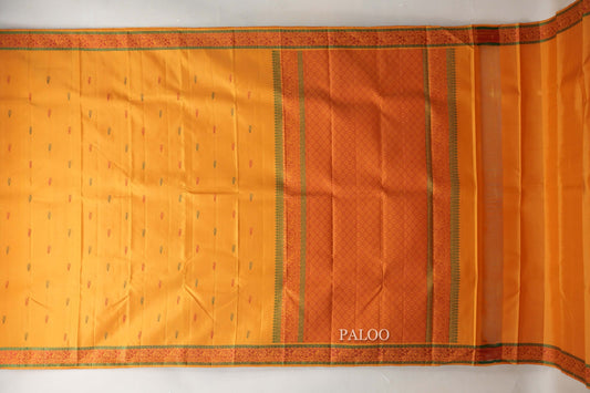 Mustard Thread Woven Kanjivaram Silk Saree paloo