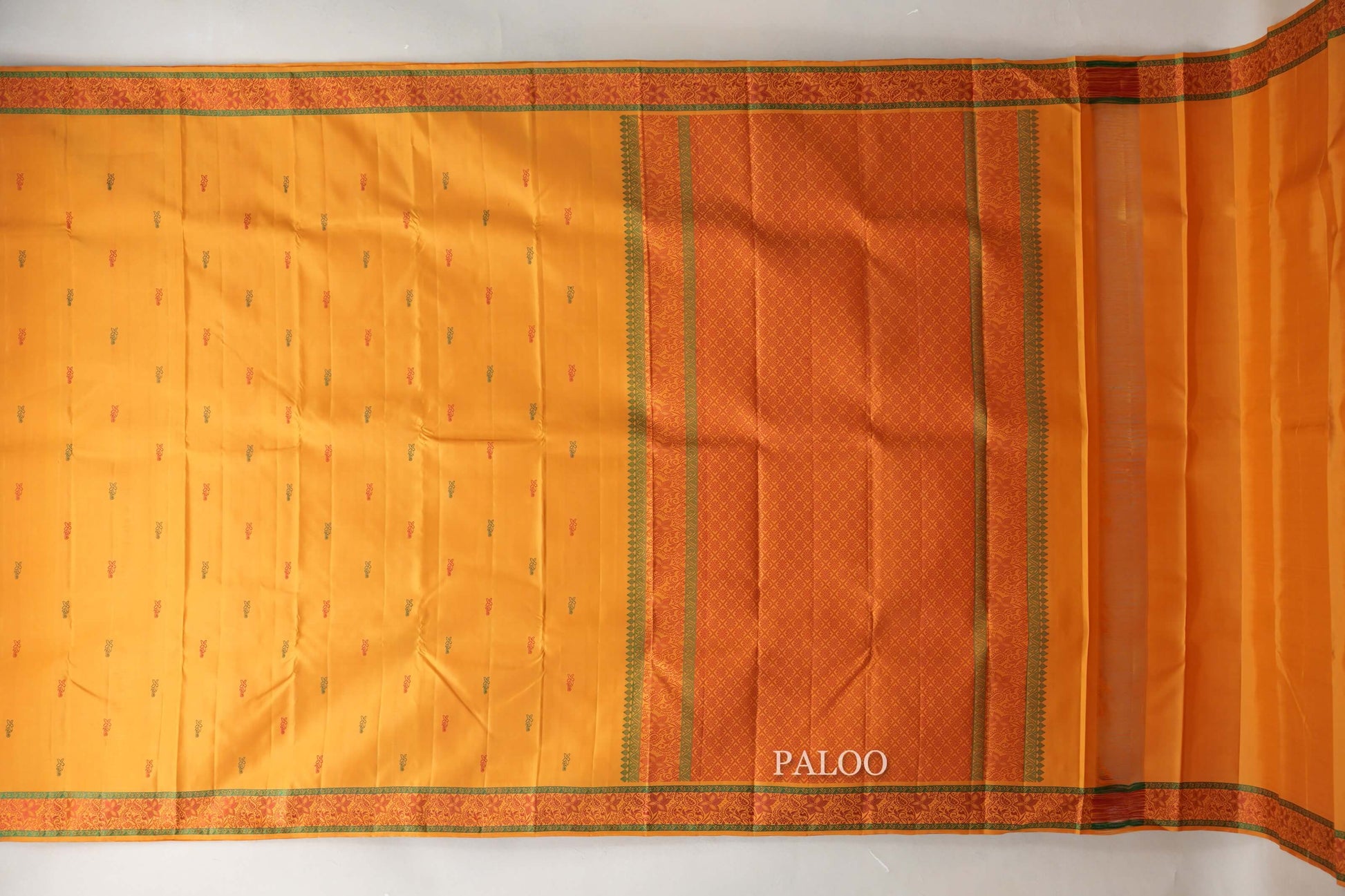 Mustard Thread Woven Kanjivaram Silk Saree  paloo