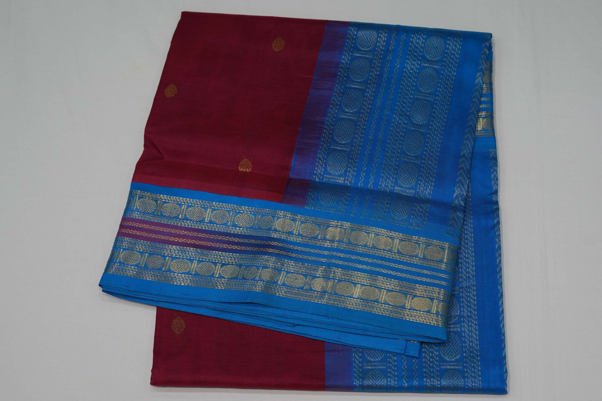 Maroon silk cotton saree
