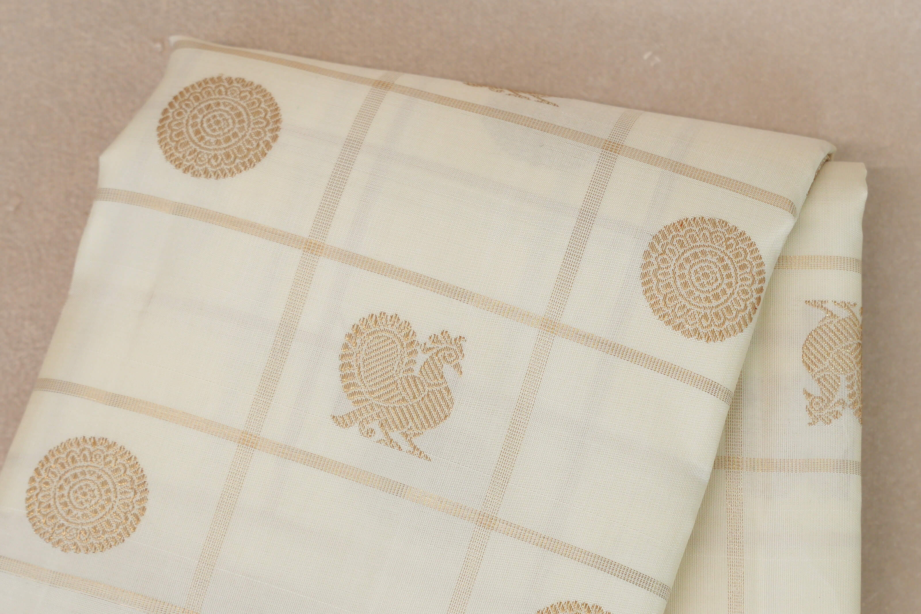 Cream Vintage Heirloom Kanjivaram Silk Saree body