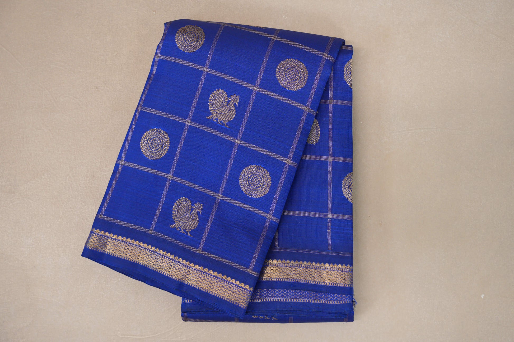 Classic Blue Vintage Heirloom Kanjivaram Silk Saree