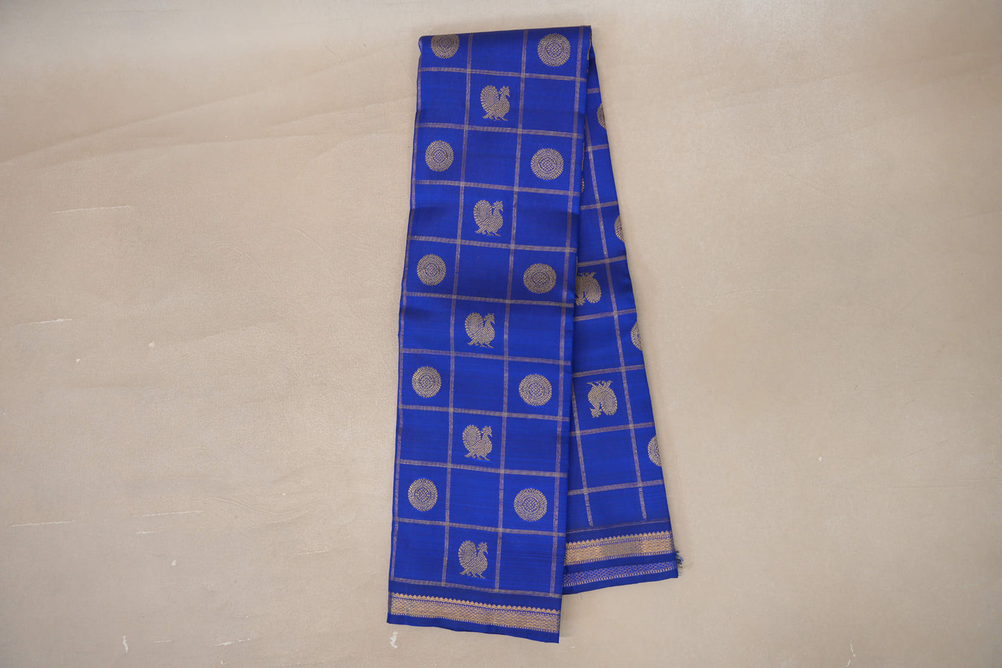 Online Classic Blue Vintage Heirloom Kanjivaram Silk Saree