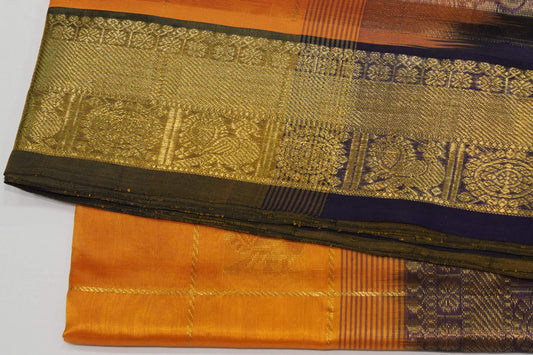 Online checked silk cotton saree
