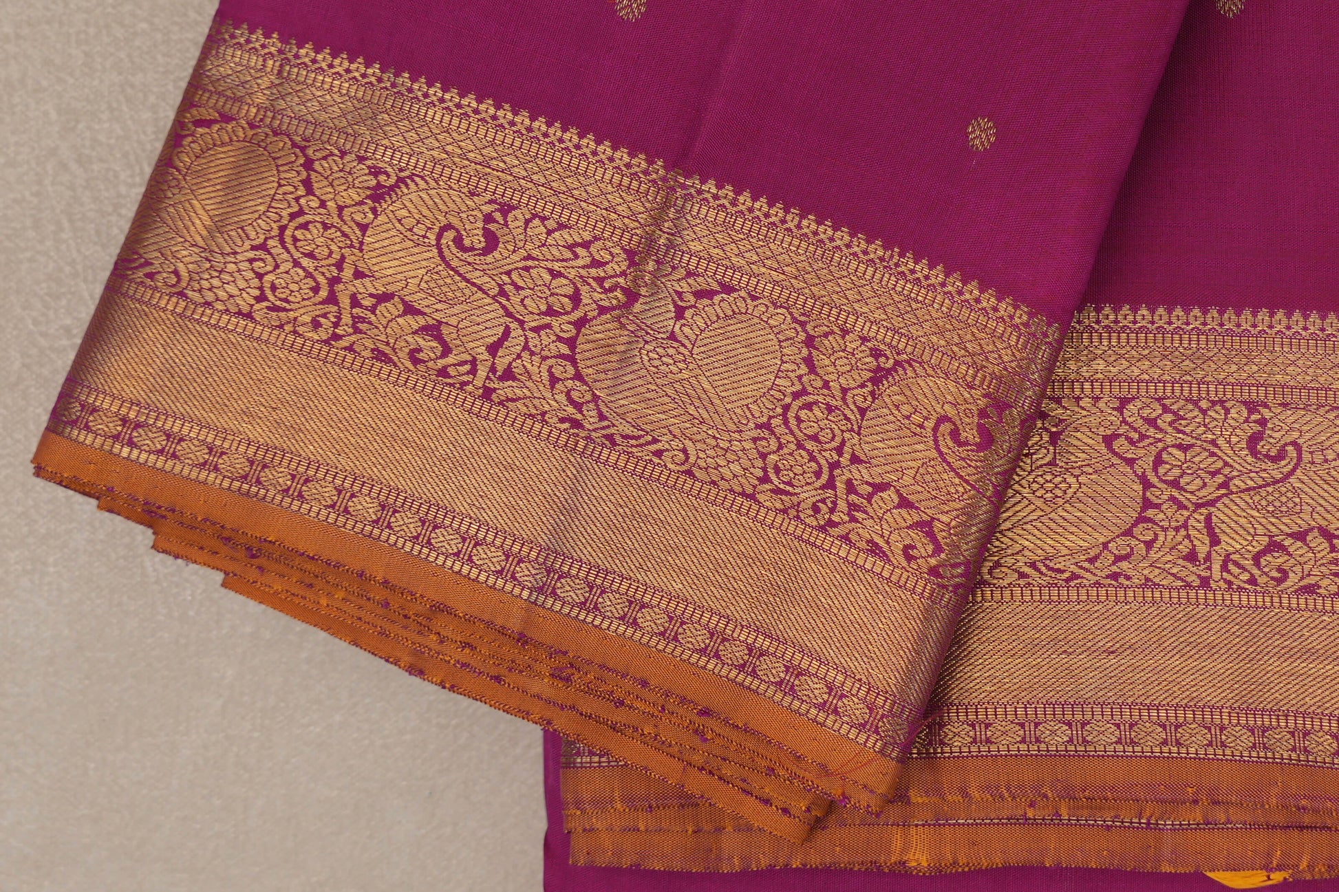 Rani Pink Vintage Heirloom Kanjivaram Silk Saree border