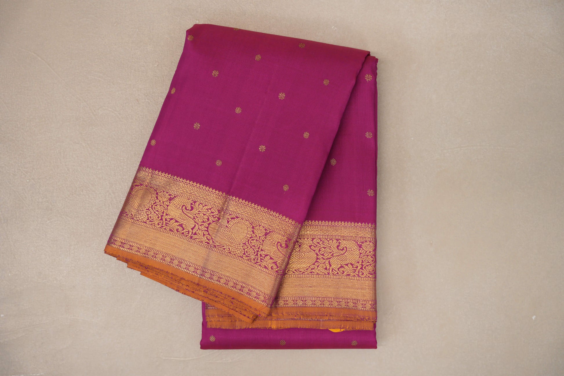 Rani Pink Vintage Heirloom Kanjivaram Silk Saree
