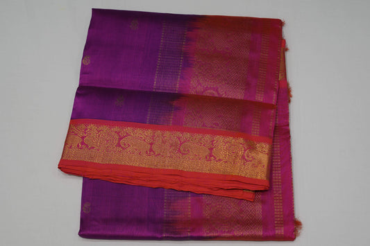 Magenta silk cotton saree
