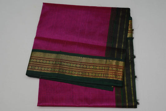 Pink silk cotton saree
