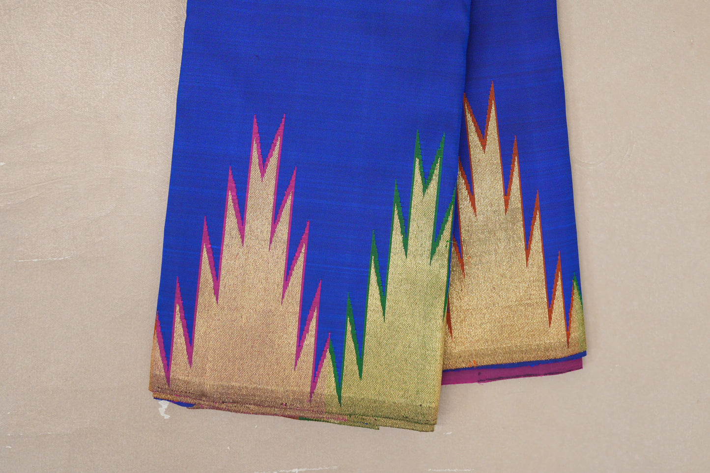 Royal Blue Vintage Kanjivaram Silk Saree border