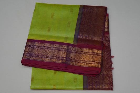 Pistha green silk cotton saree
