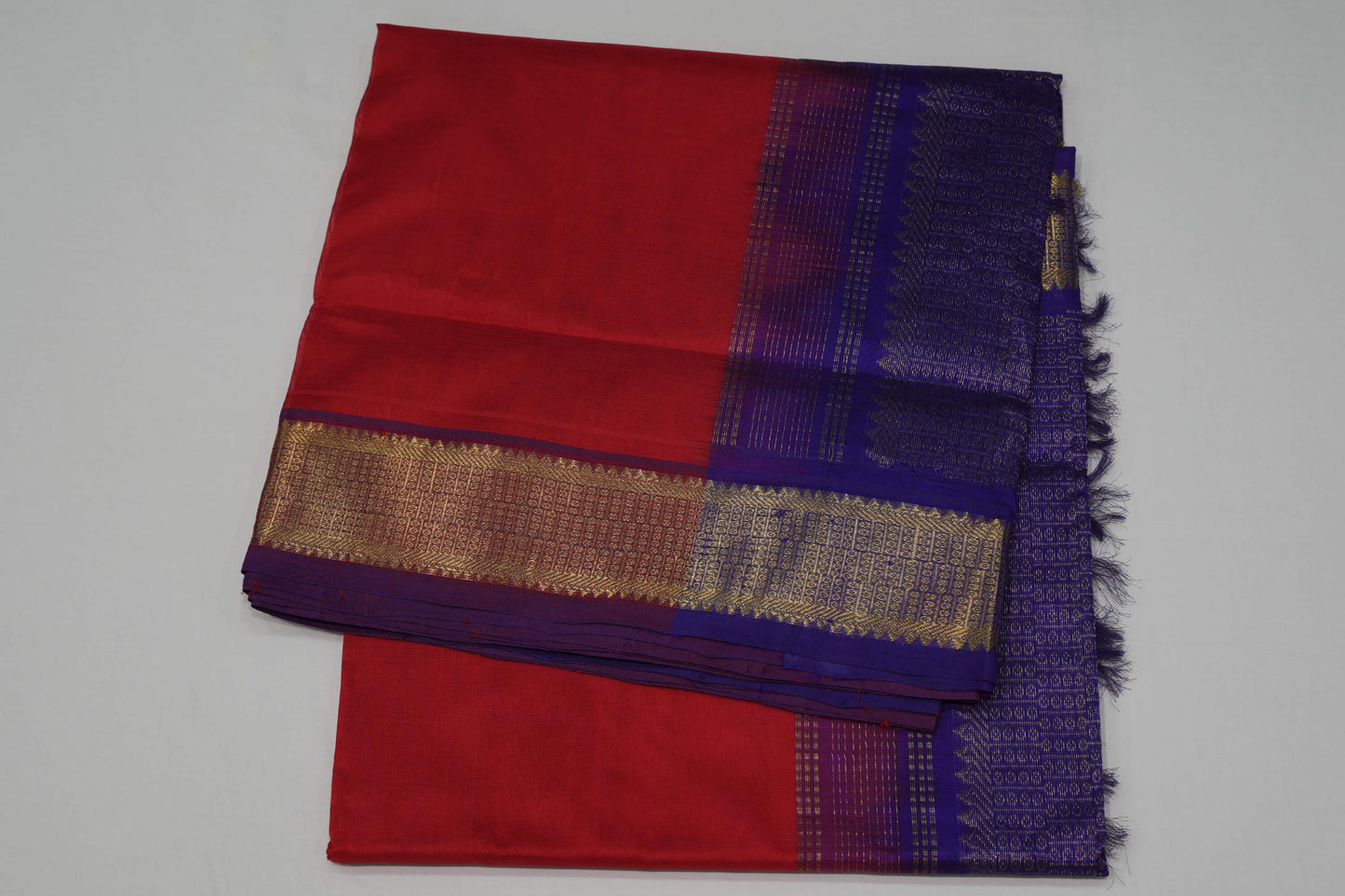 Red silk cotton saree