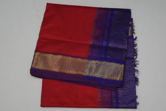 Red silk cotton saree