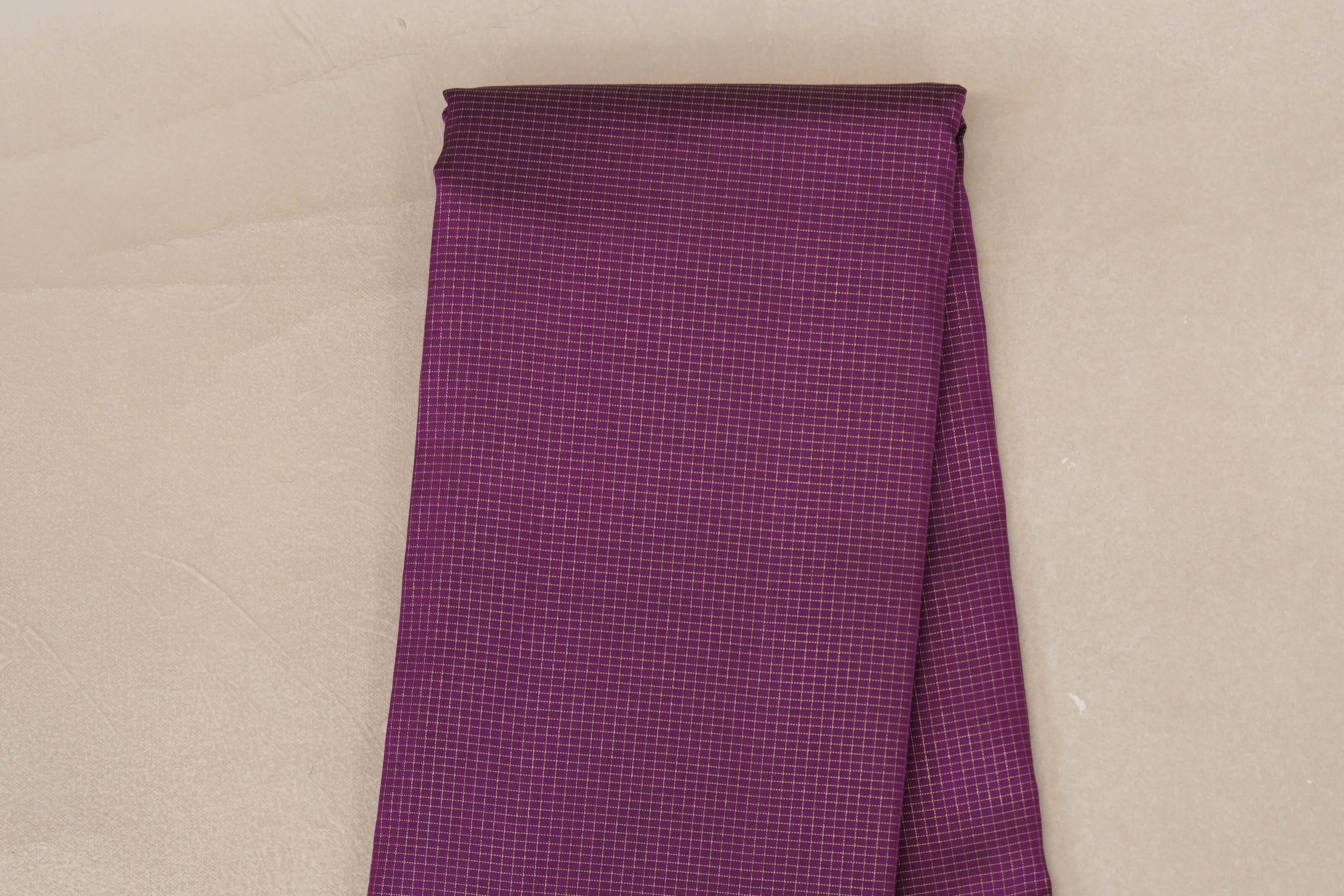 Dark Purple with Zari Checks Vintage Kanjivaram Silk Saree body