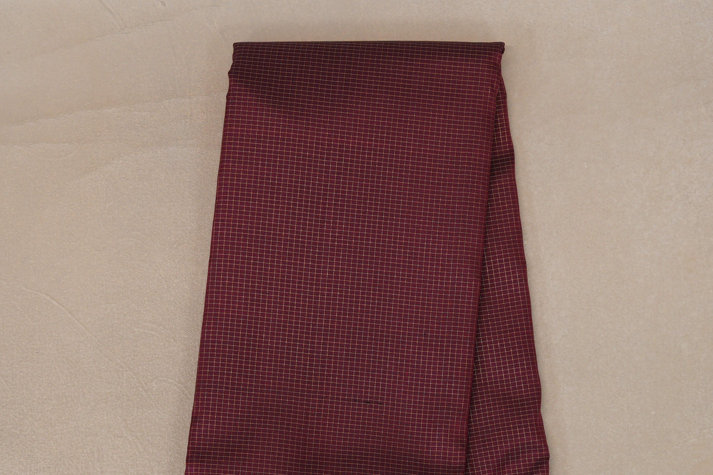 Deep Maroon with Zari Checks Vintage Kanjivaram Silk Saree  body