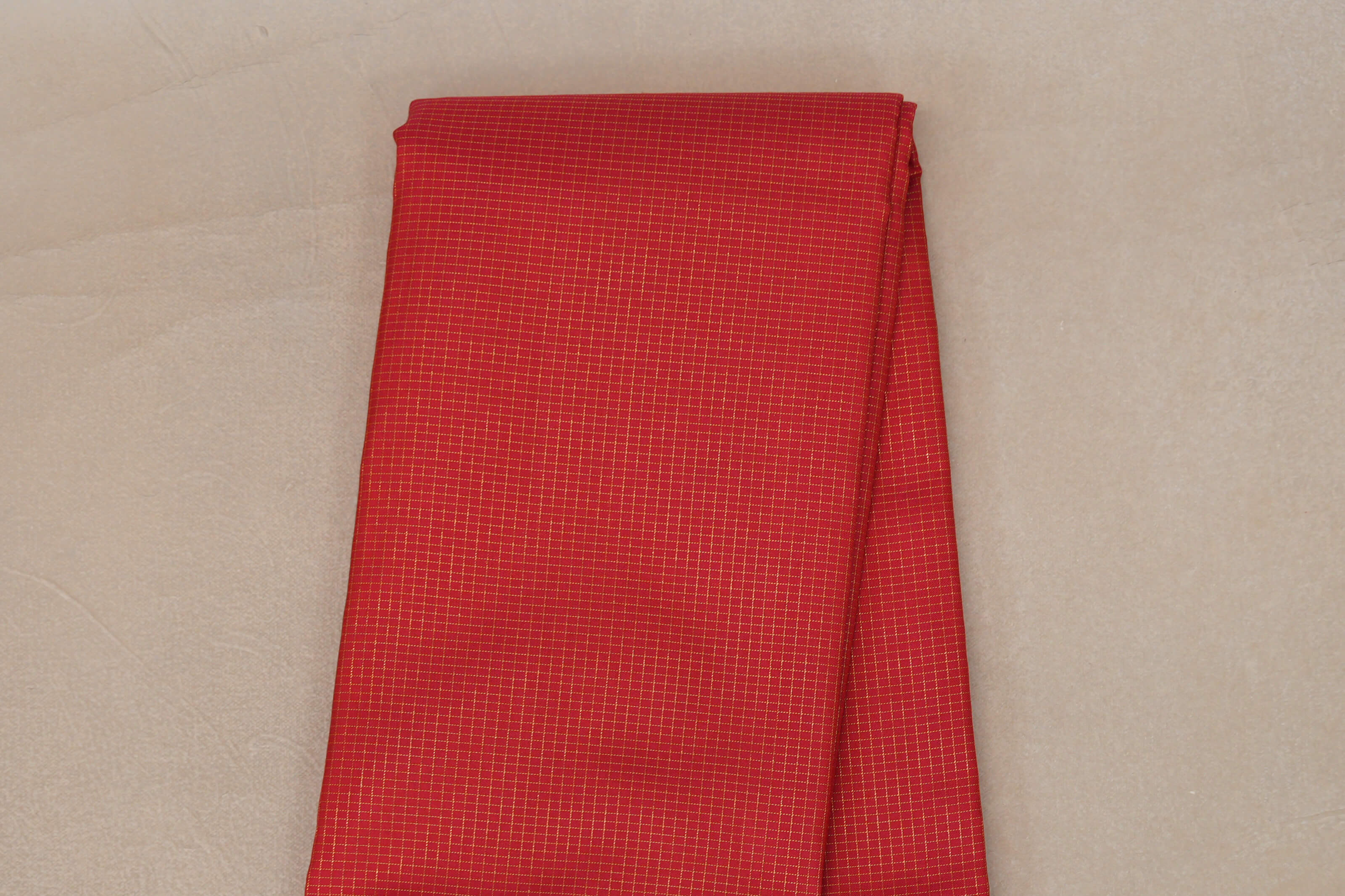 Pinkish Red with Zari Checks Vintage Kanjivaram Silk Saree body