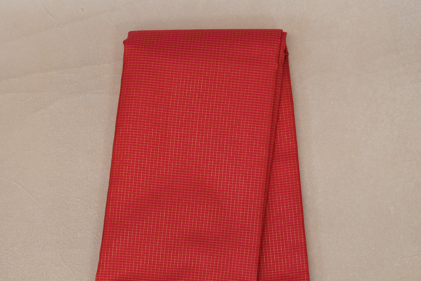 Pinkish Red with Zari Checks Vintage Kanjivaram Silk Saree body