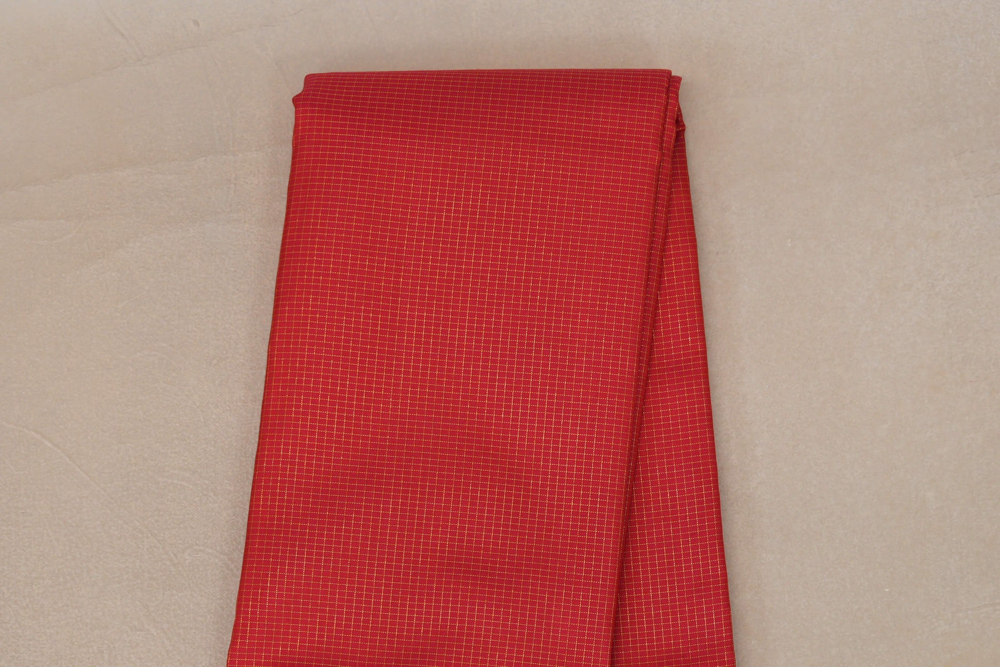 Pinkish Red with Zari Checks Vintage Kanjivaram Silk Saree body