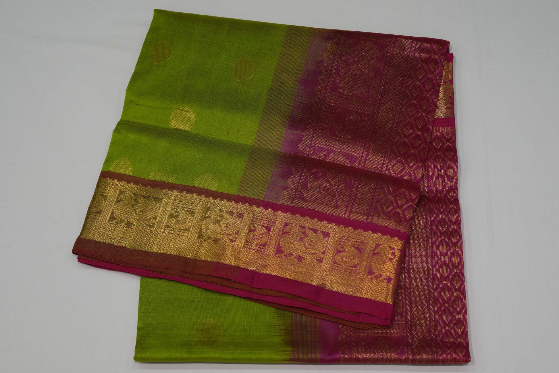 Elaichi green silk cotton saree