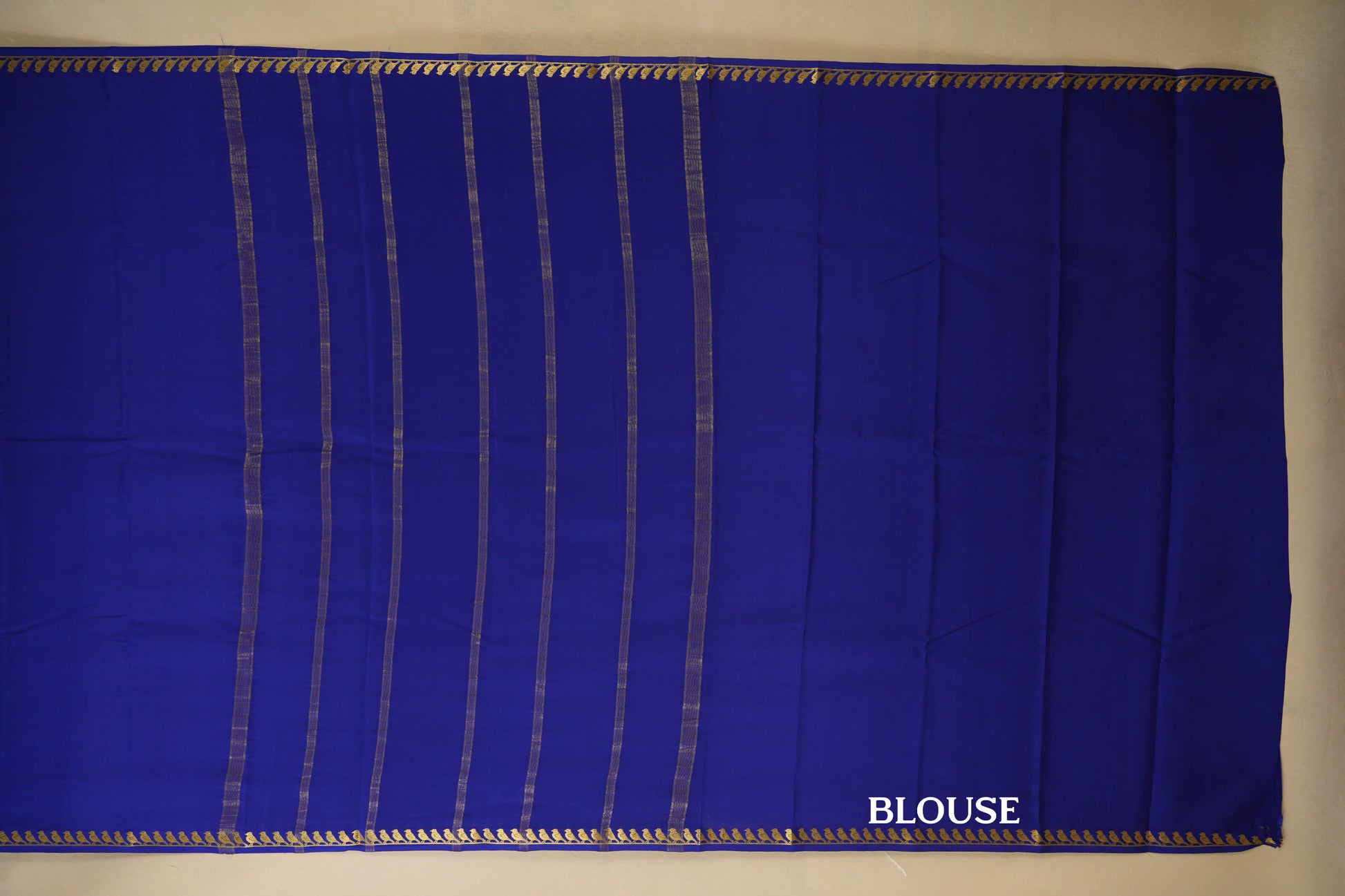 Blue Mysore Silk Saree blouse