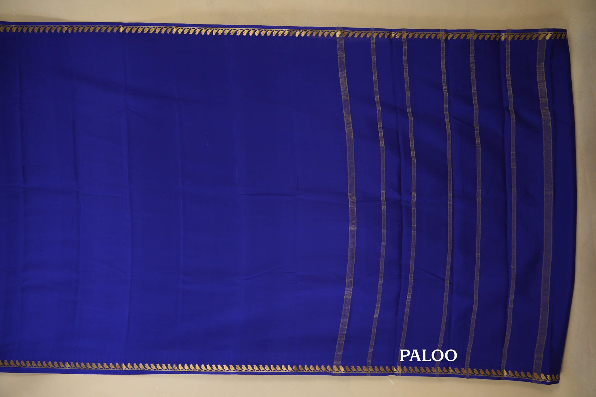 Blue Mysore Silk Saree paloo