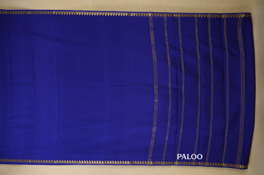 Blue Mysore Silk Saree paloo