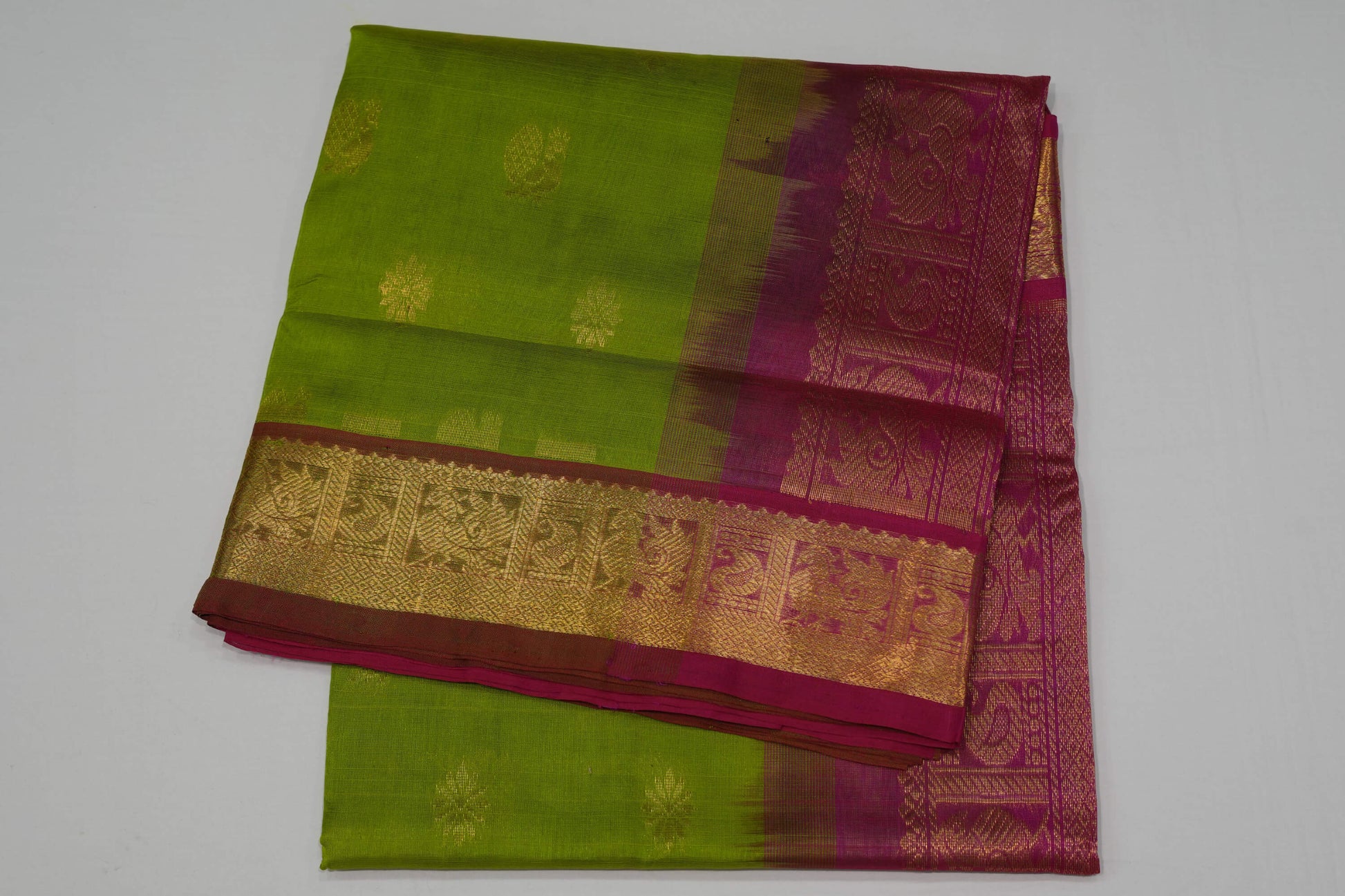 Elaichi green silk cotton saree