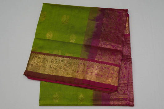 Elaichi green silk cotton saree