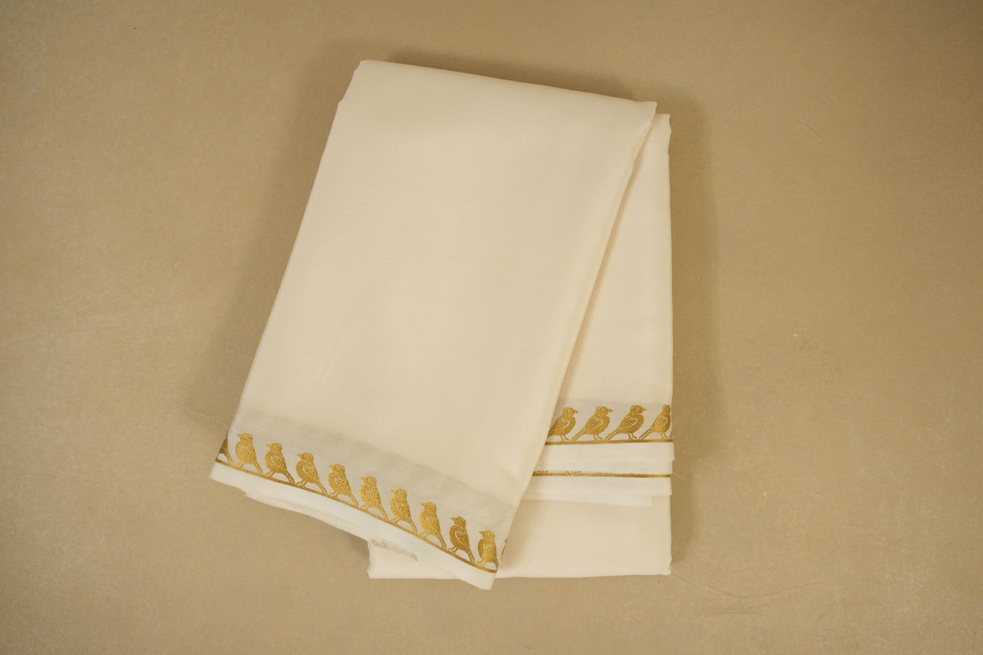 Off-White Mysore Silk Saree