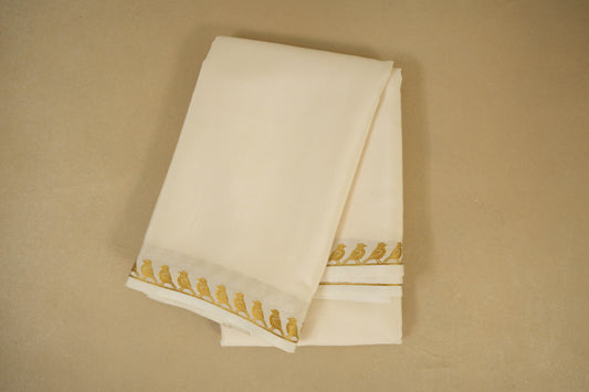 Off-White Mysore Silk Saree